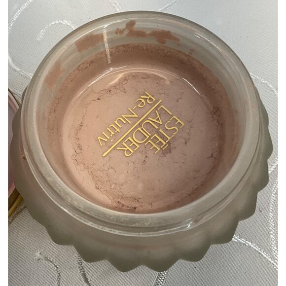 Estee Lauder Re-Nutriv Face Powder Sheer Shell 3 Oz Frosted Glass Jar W/ Gold Li - Picture 5 of 6